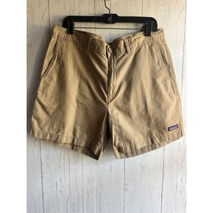 Patagonia Mens Stand Up Shorts Tan Organic Cotton Hemp 5.5 Inseam Size 36